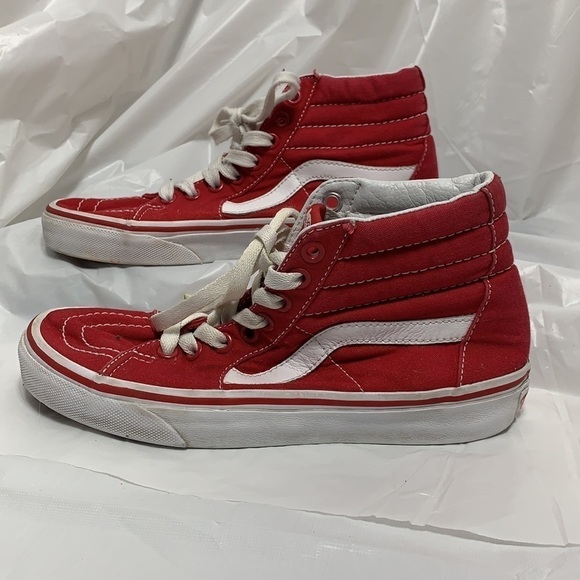 WOMEN’S Vans Off the Wall Red High Tops Size 6 - Picture 6 of 14
